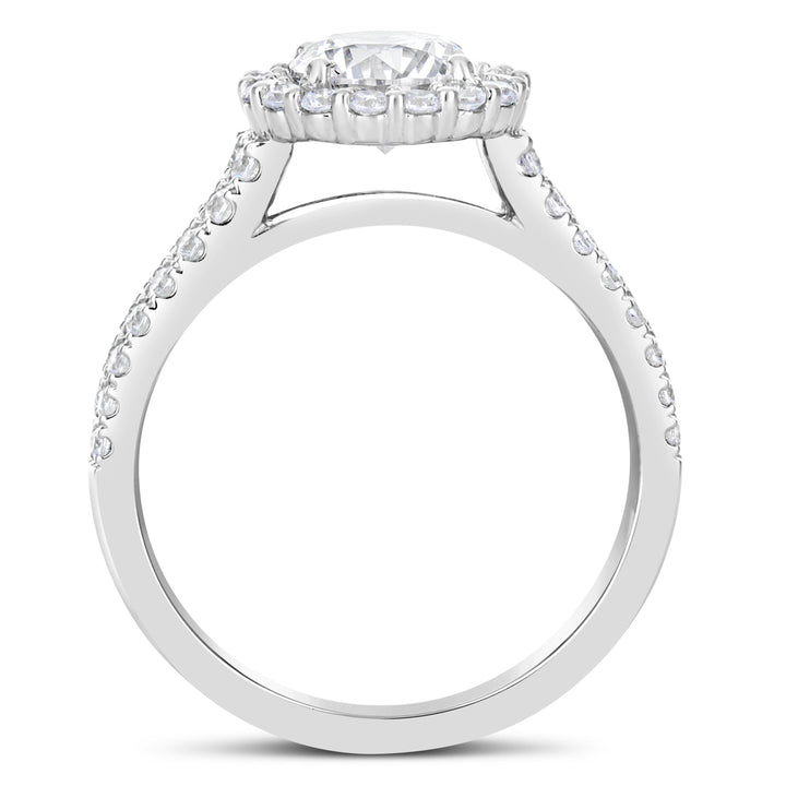 Split Shank Diamond Halo Engagement Ring - The Diamond Guys