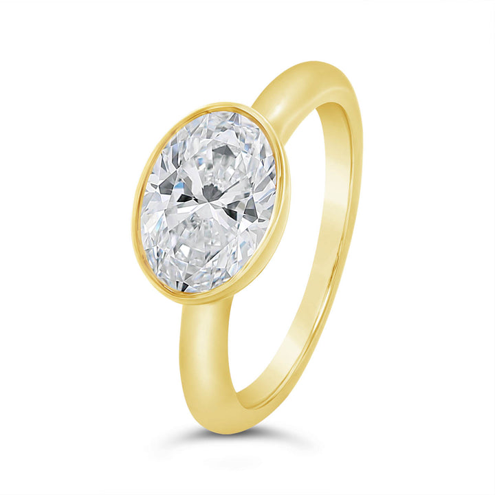 Lab Grown Bezel Set Diamond Ring