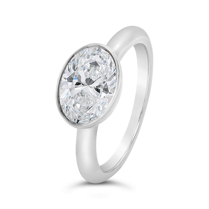 Lab Grown Bezel Set Diamond Ring