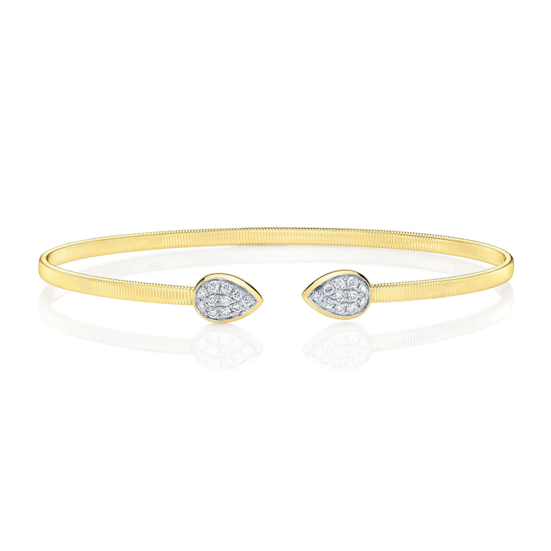 Shy Creation Open Flexy Pave Diamond Bracelet