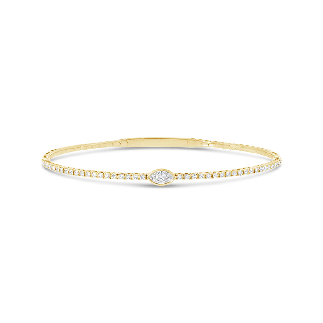 Marquise & Round Diamond Bangle - BG389B