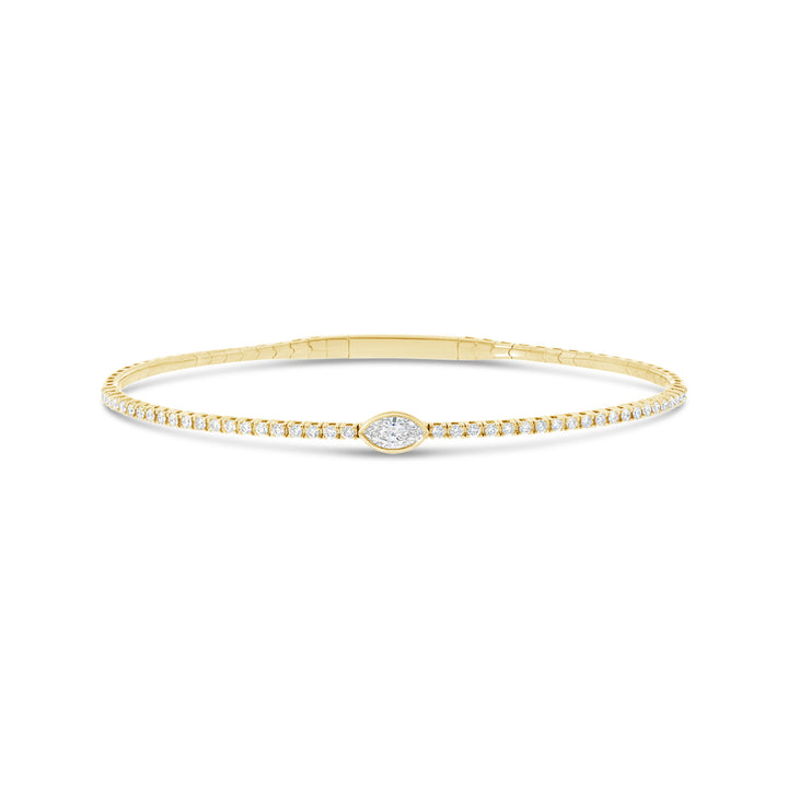 Marquise & Round Diamond Bangle - BG389B