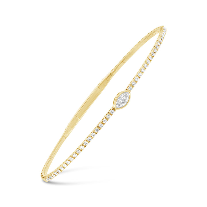 Marquise & Round Diamond Bangle - BG389B