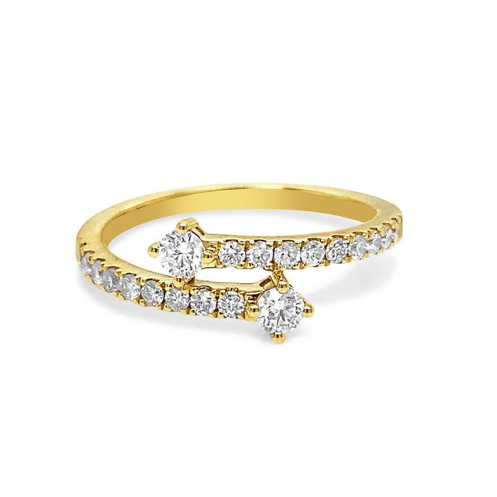 Yellow Gold Modern Style Diamond Ring - DRH0191