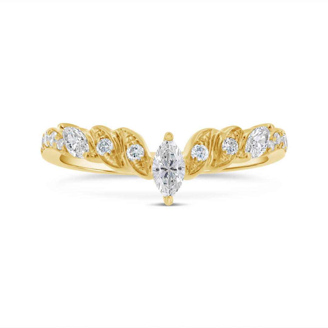 Diamond Contour Wedding Band