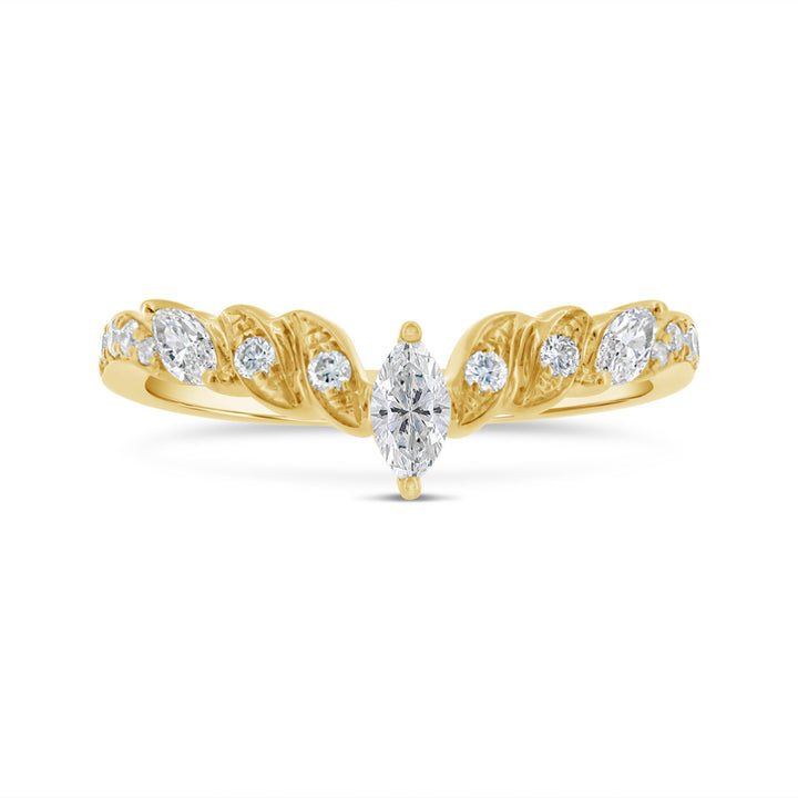 Diamond Contour Wedding Band