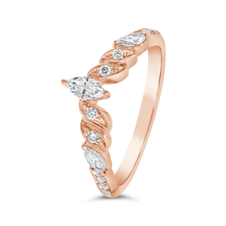 Diamond Contour Wedding Band