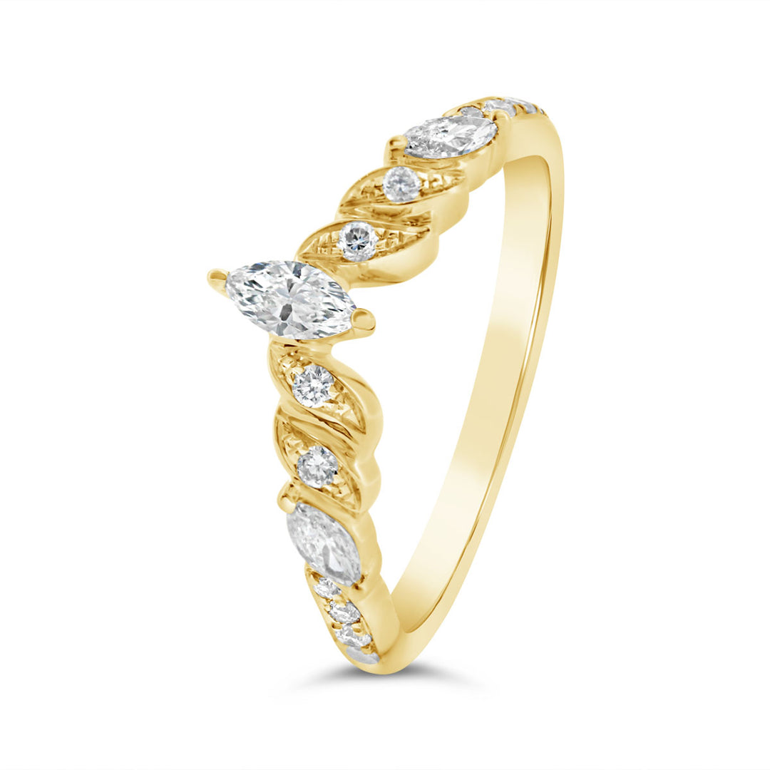 Diamond Contour Wedding Band