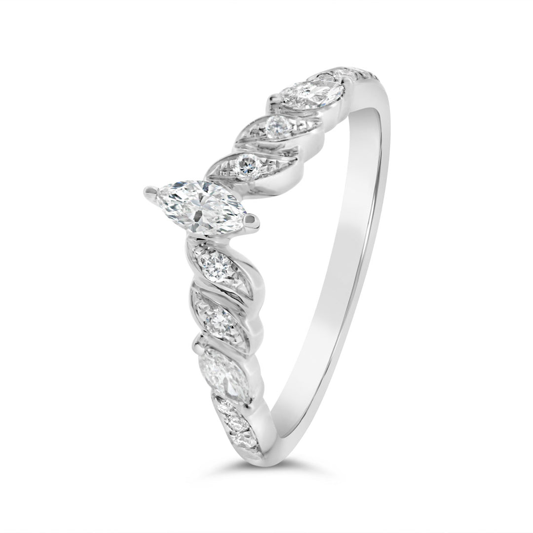 Diamond Contour Wedding Band