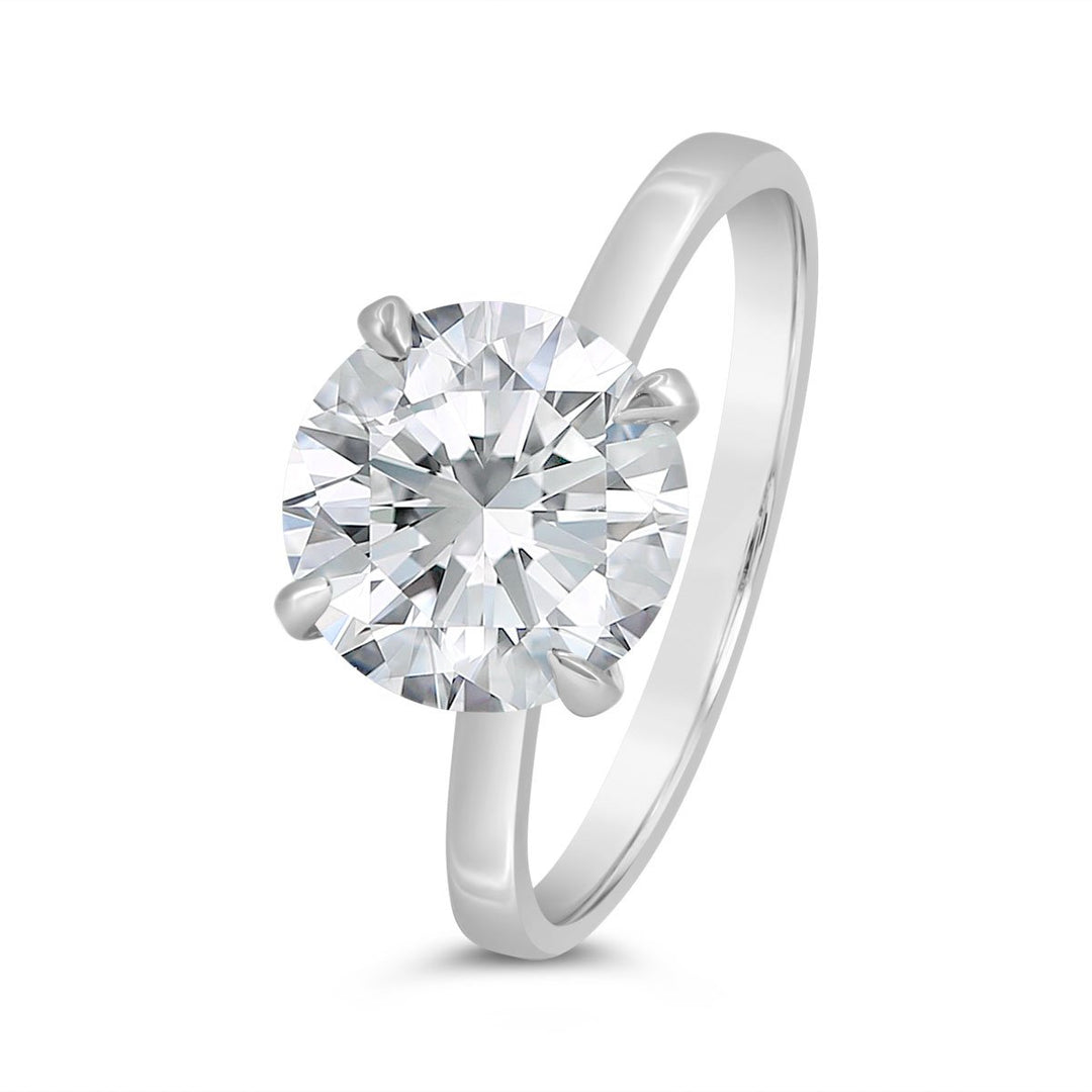 Flat Band Solitaire Engagement Ring - YJC3492R-RD