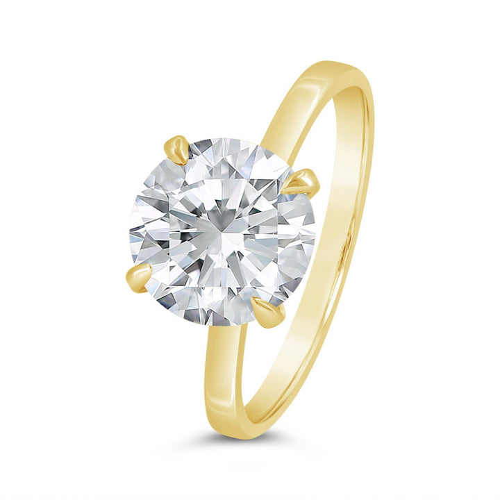 Flat Band Solitaire Engagement Ring - YJC3492R-RD