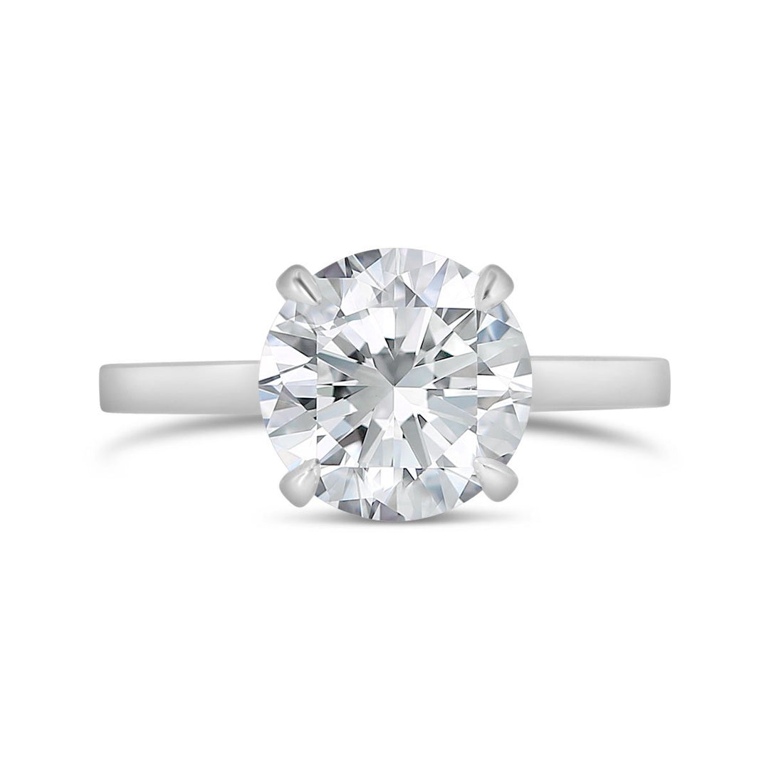 Flat Band Solitaire Engagement Ring - YJC3492R-RD