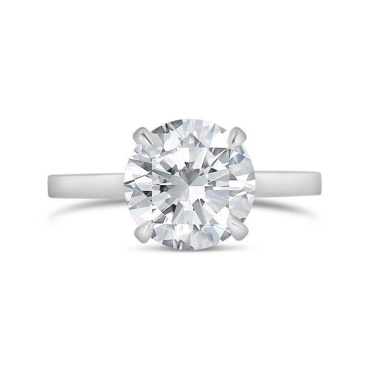 Flat Band Solitaire Engagement Ring - YJC3492R-RD