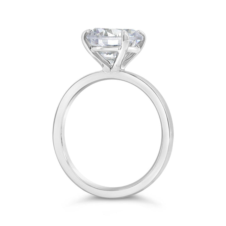 Flat Band Solitaire Engagement Ring - YJC3492R-RD