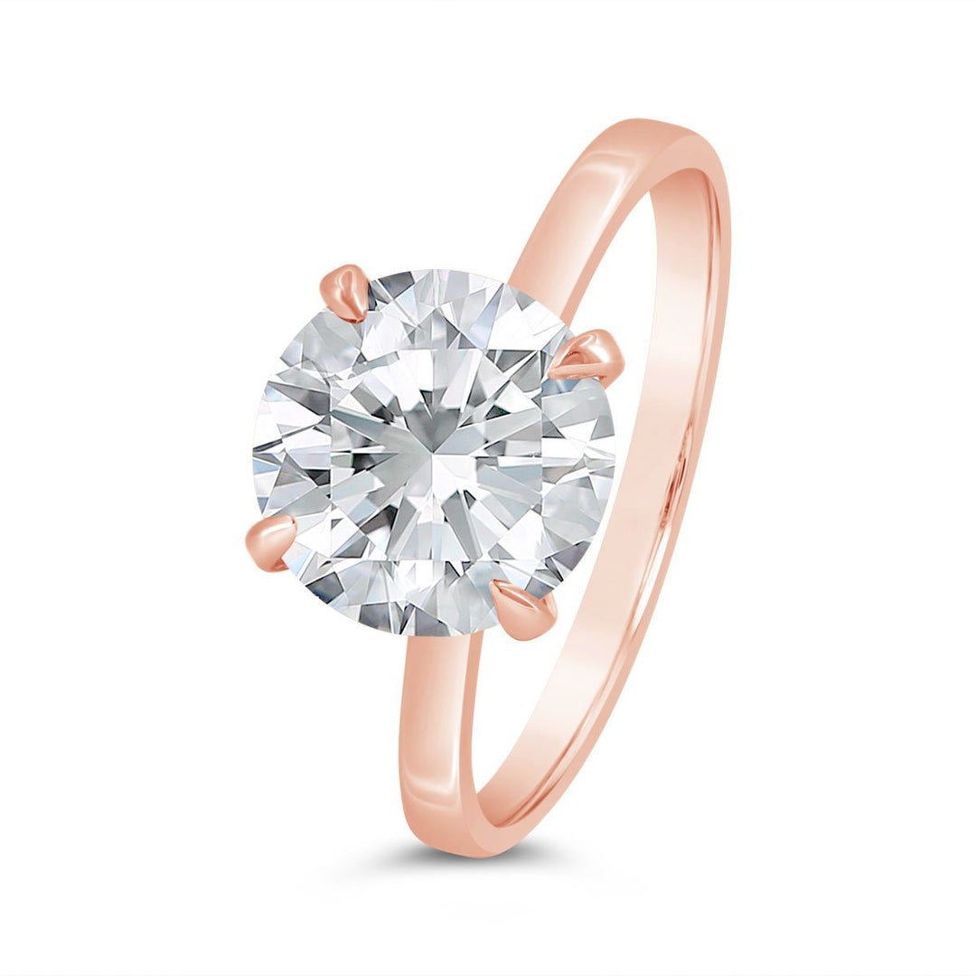 Flat Band Solitaire Engagement Ring - YJC3492R-RD
