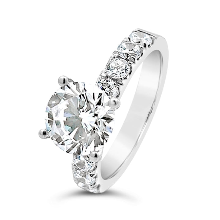 One Piece Casting Pave Diamond Engagement Ring - The Diamond Guys