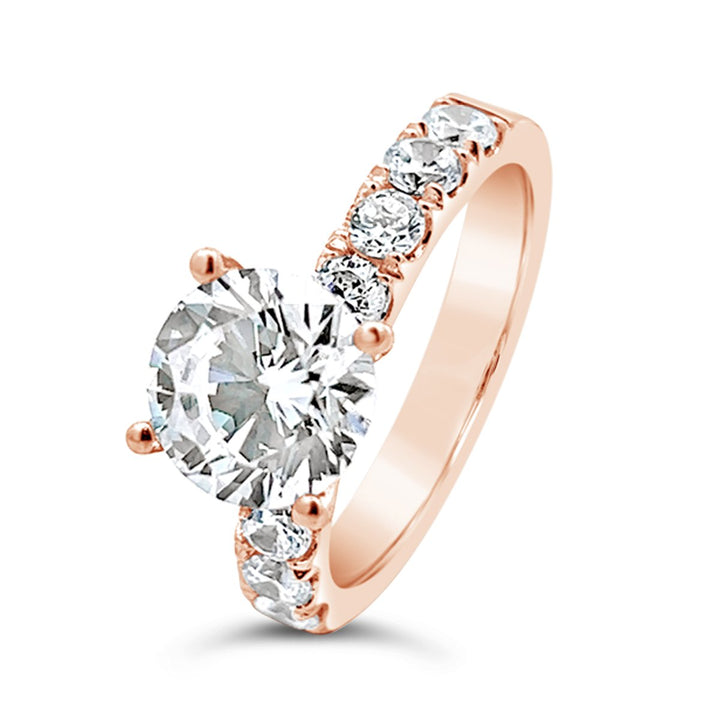 One Piece Casting Pave Diamond Engagement Ring - The Diamond Guys