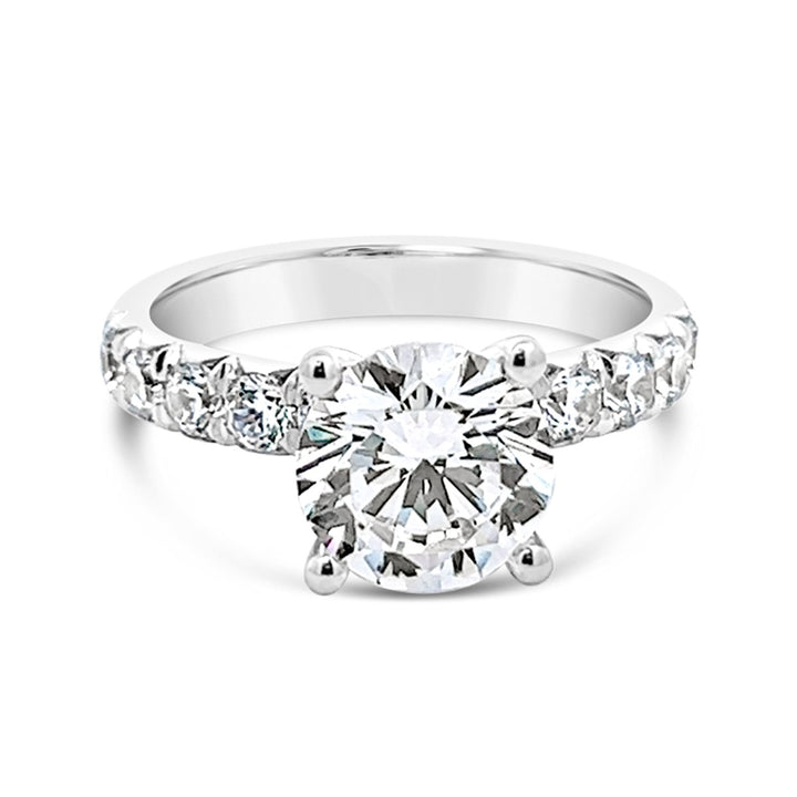 One Piece Casting Pave Diamond Engagement Ring - The Diamond Guys