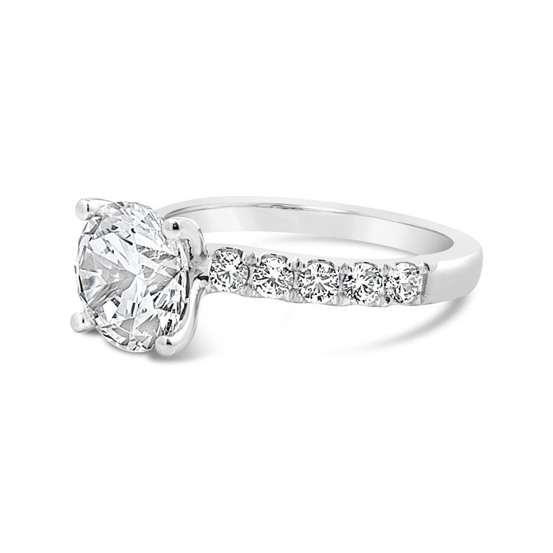 One Piece Casting Pave Diamond Engagement Ring - The Diamond Guys