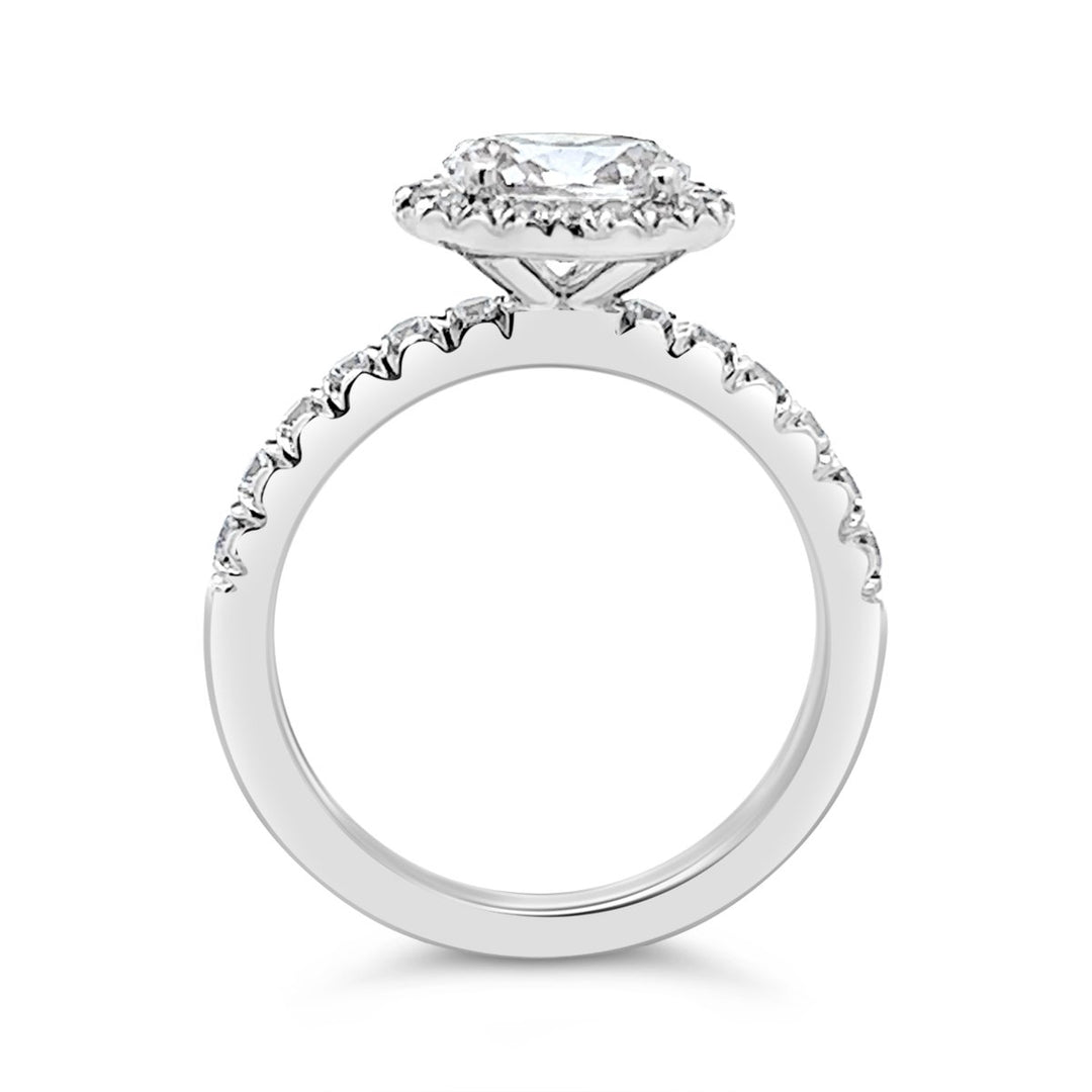 East To West Set Oval Diamond Engagement Ring - The Diamond Guys