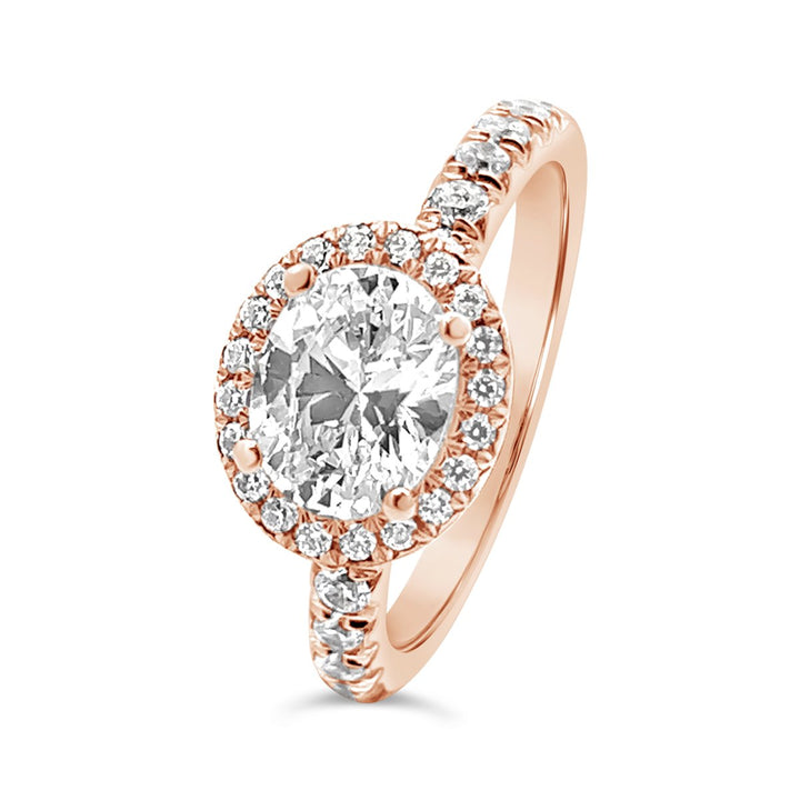 East To West Set Oval Diamond Engagement Ring - The Diamond Guys