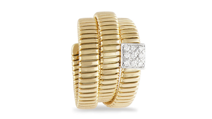 Yellow Gold 18K Yellow Gold Italian Diamond Flexi Ring - K443908