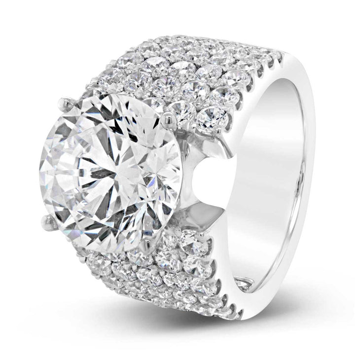 Wide Band Diamond Engagement Ring - YJC3531R - The Diamond Guys