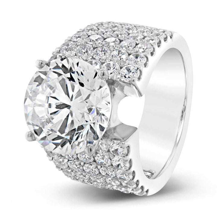 Wide Band Diamond Engagement Ring - YJC3531R