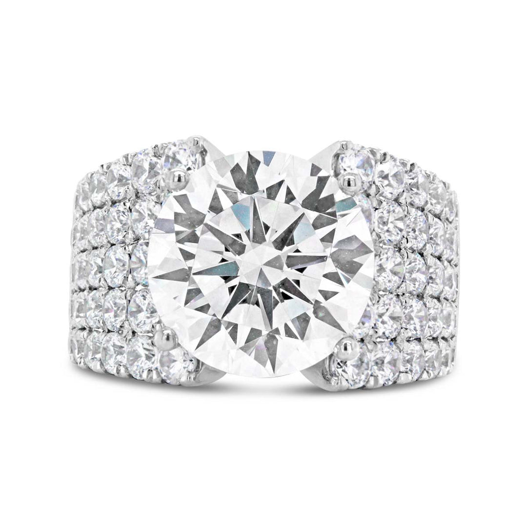 Wide Band Diamond Engagement Ring - YJC3531R - The Diamond Guys