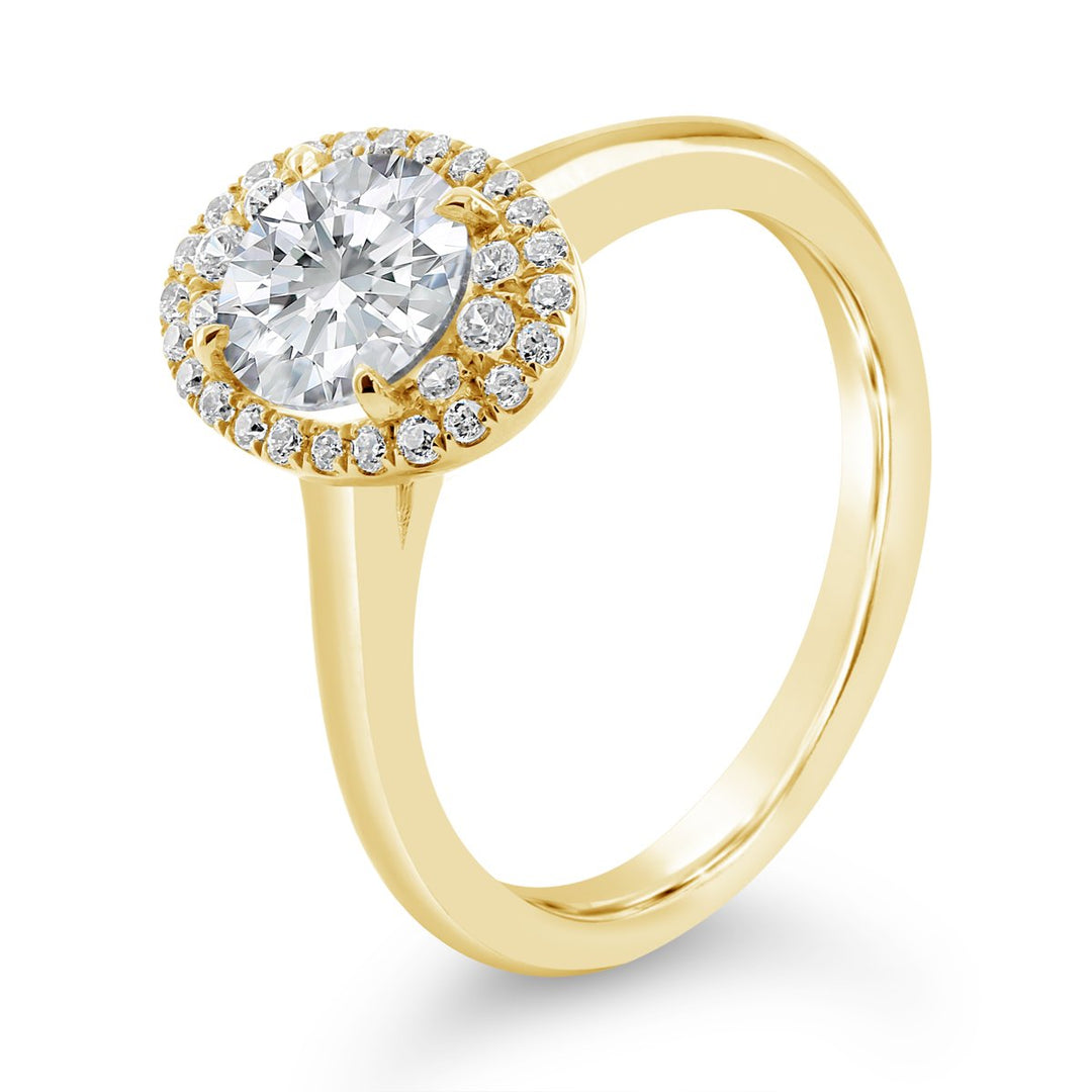 Solitaire Diamond Engagement Ring with Halo