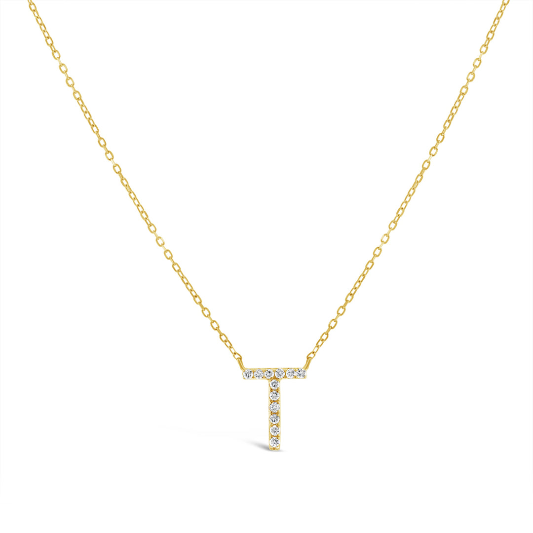 Diamond Initial "T" Necklace