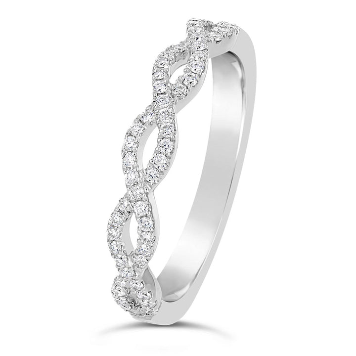 Cross Over Diamond Wedding Band - CR3995D-B