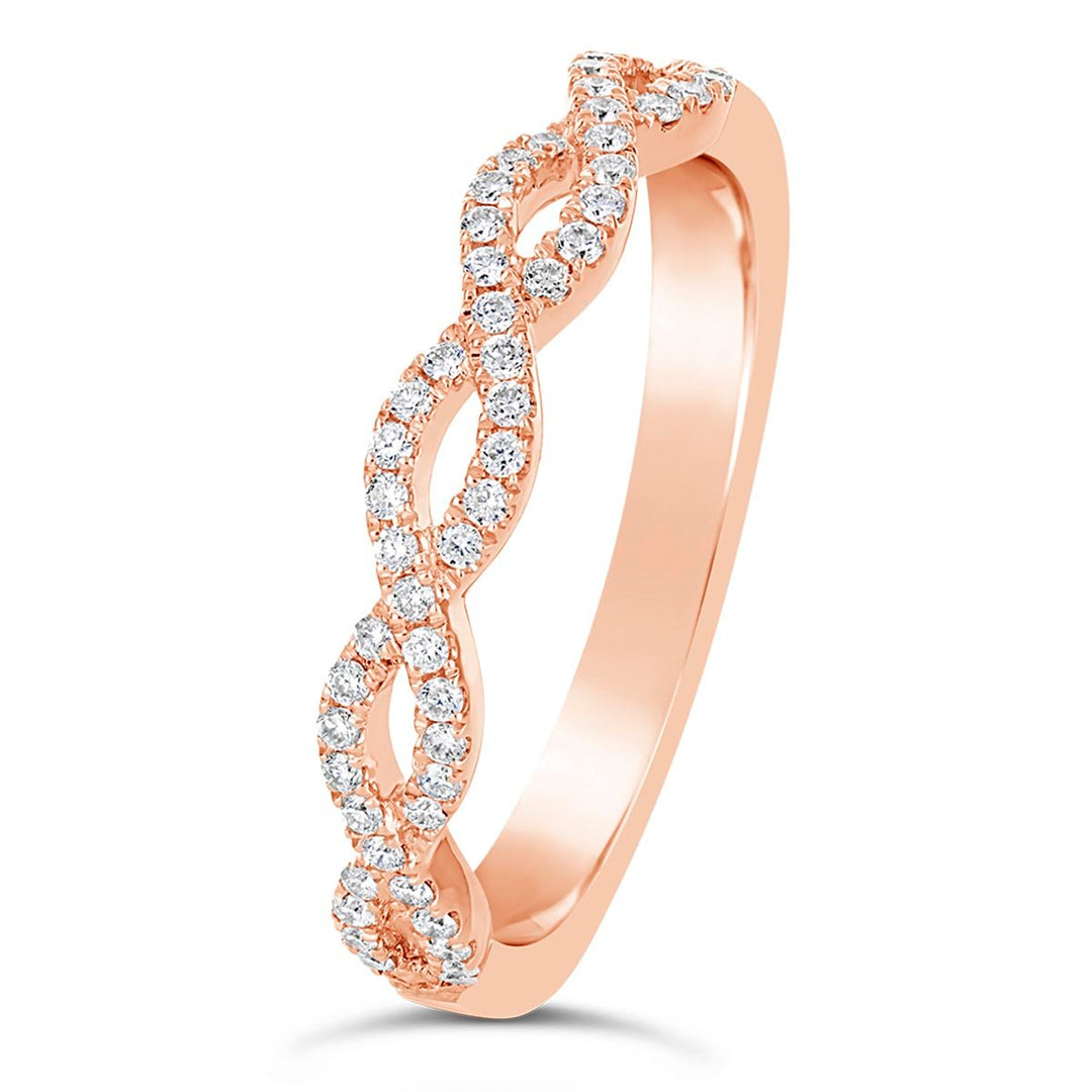 Cross Over Diamond Wedding Band - CR3995D-B