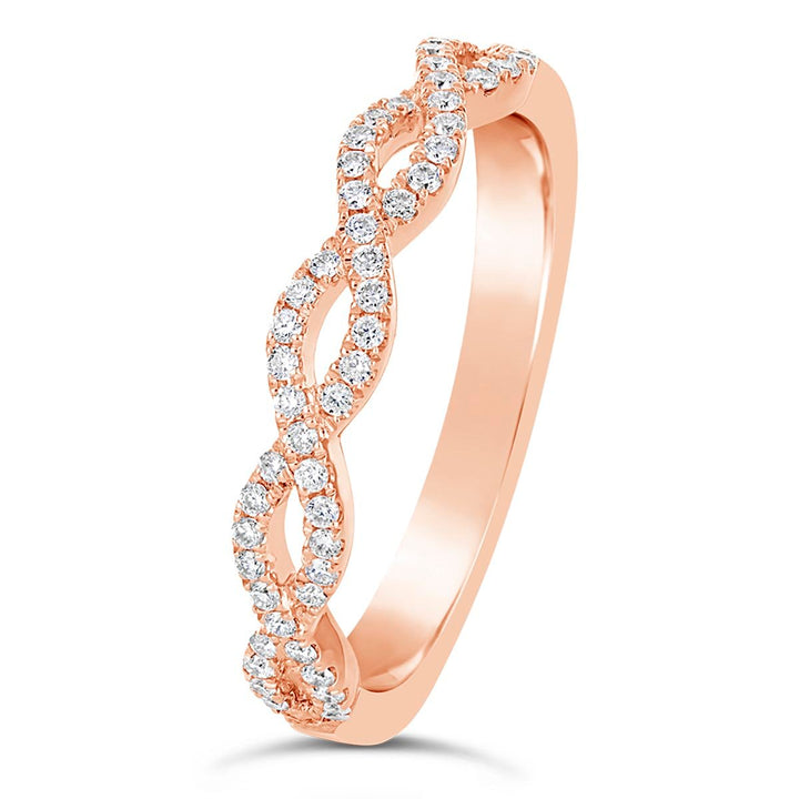 Cross Over Diamond Wedding Band - CR3995D-B