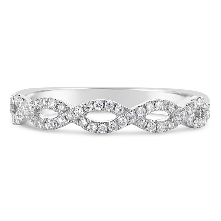 Cross Over Diamond Wedding Band - CR3995D-B