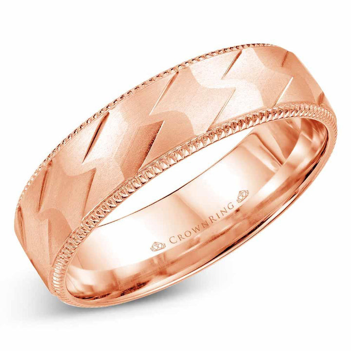 Men's Modern Wedding Band - WB-7913Y - The Diamond Guys