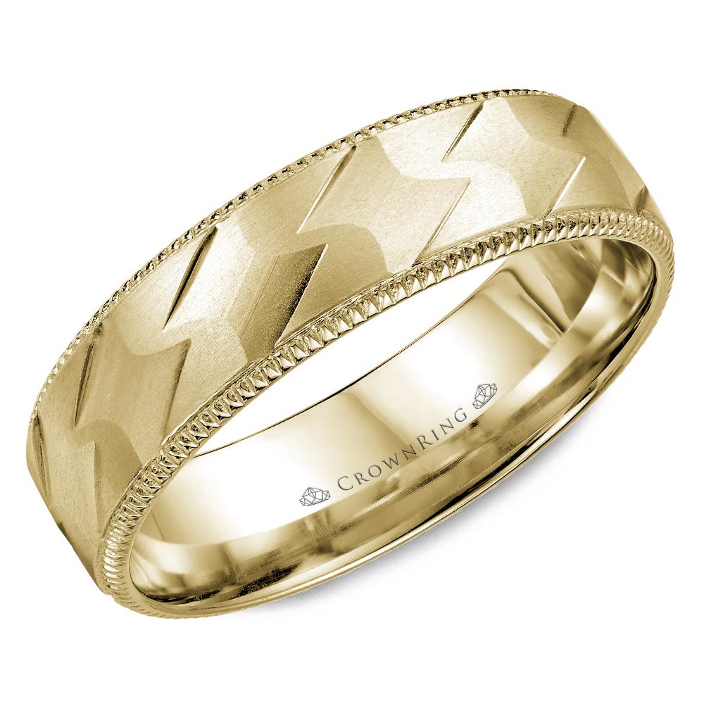 Men's Modern Wedding Band - WB-7913Y - The Diamond Guys