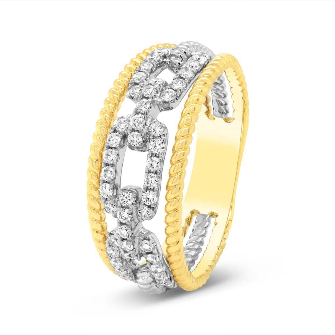 Yellow and White Diamond Fashion Link Ring - LD5856 - The Diamond Guys