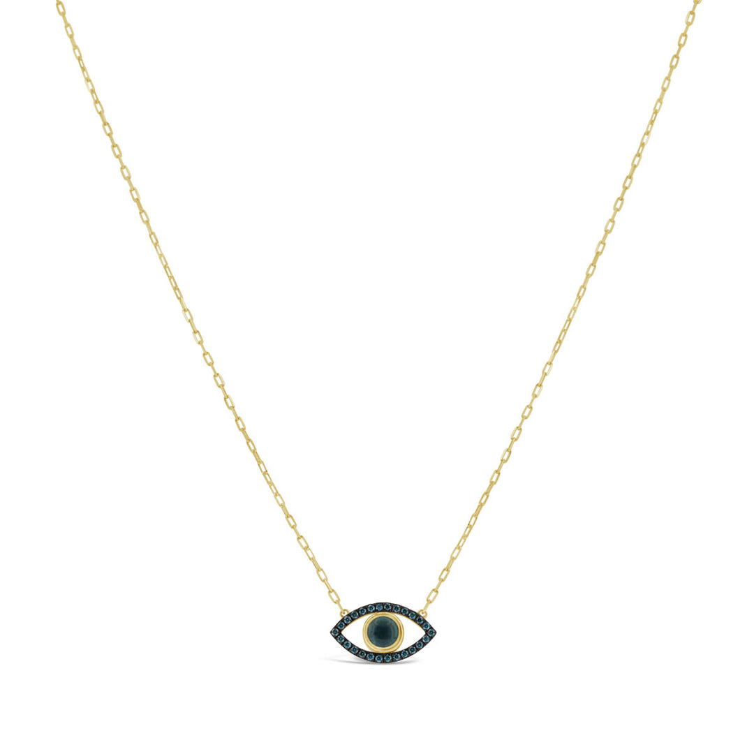 Blue Tourmaline & Blue Diamond Eye Necklace