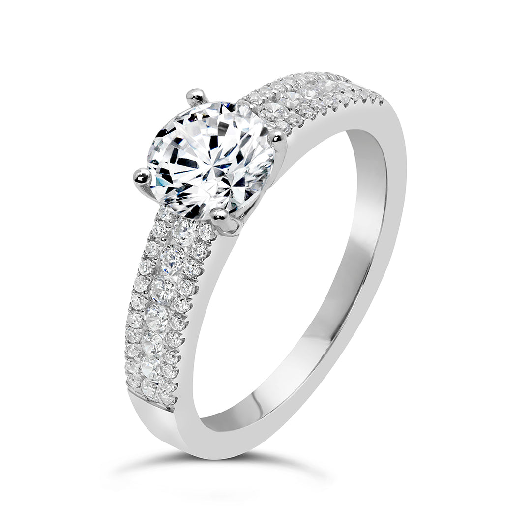 Three Row Diamond Engagement Ring - CR0936D