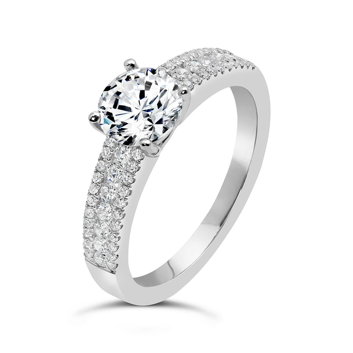 Three Row Diamond Engagement Ring - CR0936D