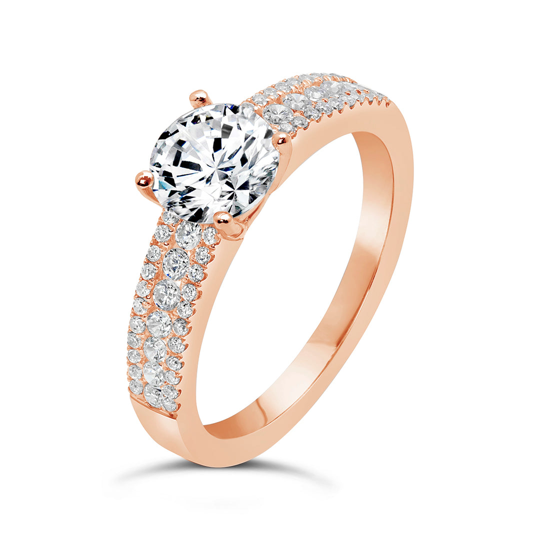 Three Row Diamond Engagement Ring - CR0936D