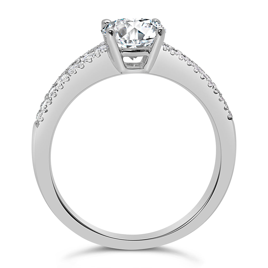 Three Row Diamond Engagement Ring - CR0936D