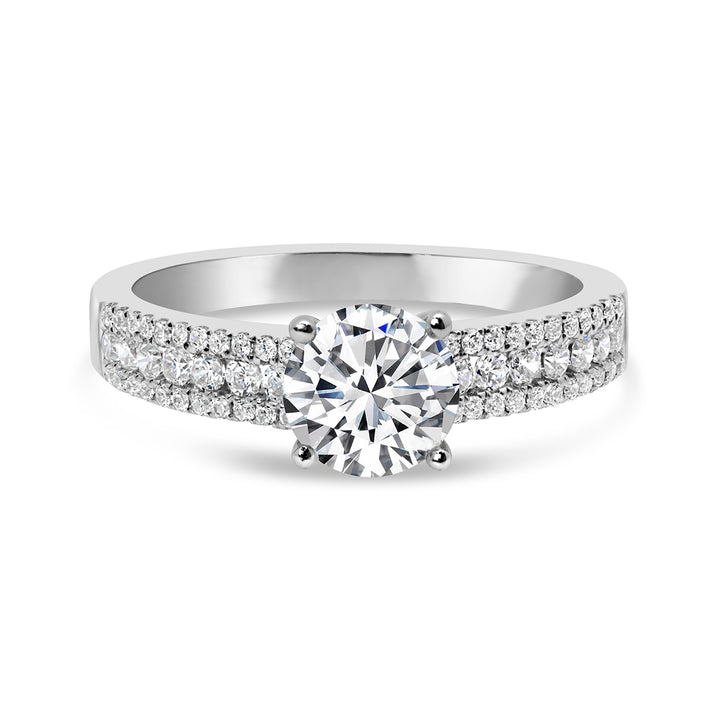 Three Row Diamond Engagement Ring - CR0936D