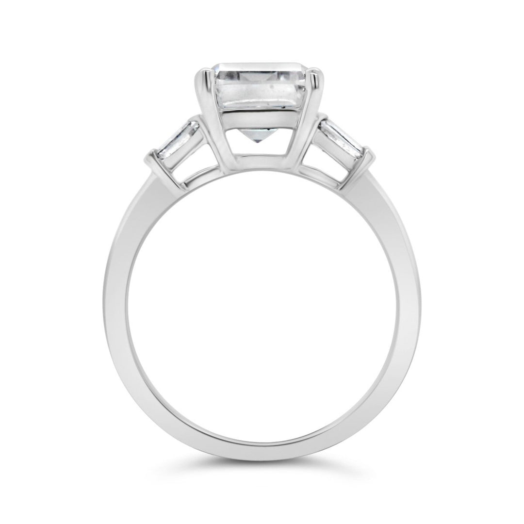 Emerald Cut Three Stone Diamond Engagement Ring - The Diamond Guys