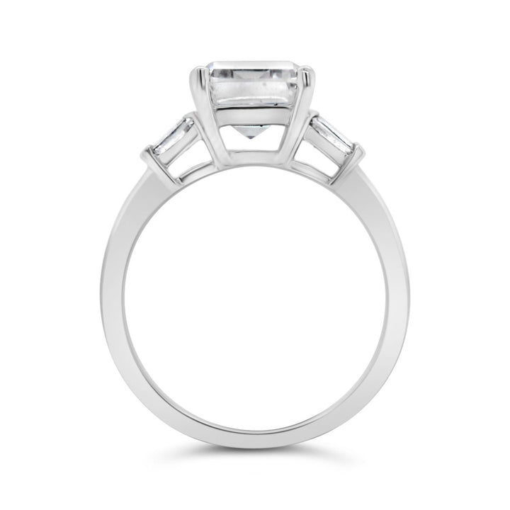 Emerald Cut Three Stone Diamond Engagement Ring - The Diamond Guys