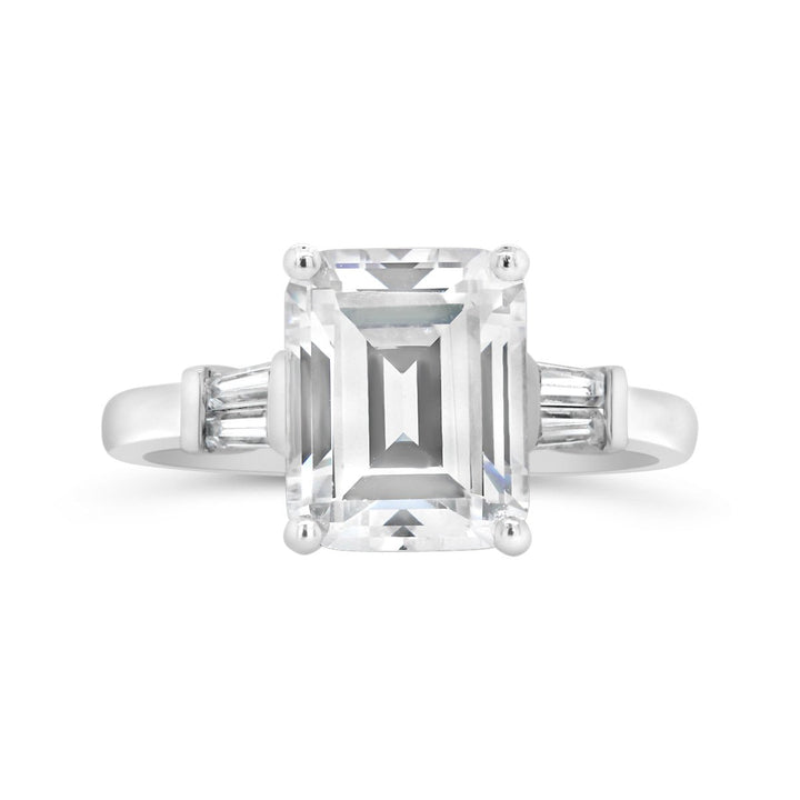 Emerald Cut Three Stone Diamond Engagement Ring - The Diamond Guys