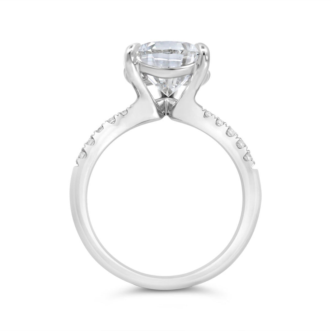 Pave Diamond Engagement Ring set with Lab Grown Pear Diamond - GSR25377-PS