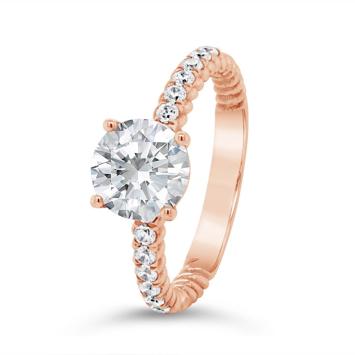 Diamond Engagement Ring with Rope Details - YJA9747R
