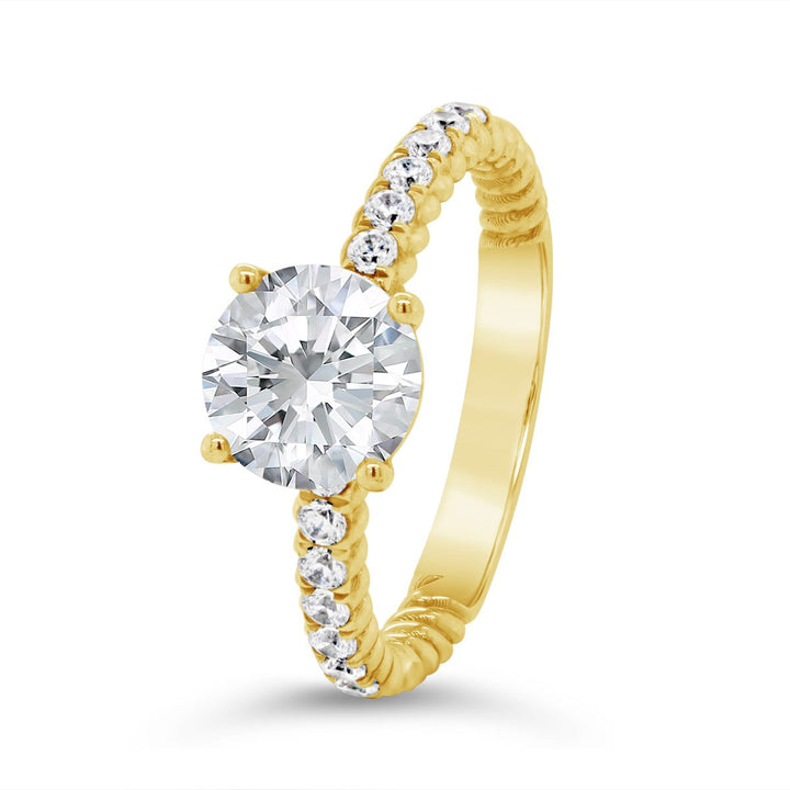 Diamond Engagement Ring with Rope Details - YJA9747R